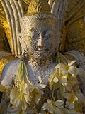 51bMPe9R5UL. SL160  Close up of Small Buddha Figure with Flowers Round the Neck in the Shwedagon Paya, Yangon, Myanmar Stretched Canvas Poster Print by Eitan Simanor, 12x16