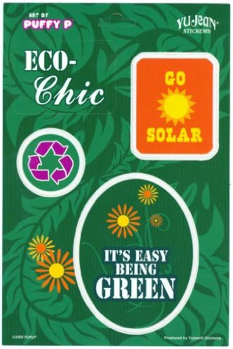 Eco-Chic - Go Solar and Its Easy Being Green - Multi Pak of 4 Stickers / Decals