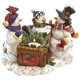 Sledding Snowmen Candleholder