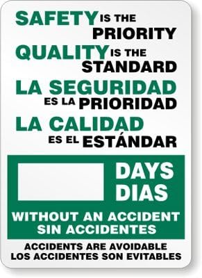 Safety is the Priority. Quality is the Standard / La, Plastic Dry Erase Scoreboard, 20" x 28"
