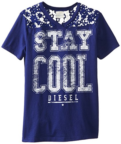 Diesel Big Girls' Tictec Short-Sleeve Jersey and Lace T-Shirt