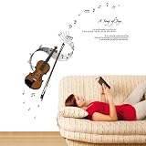 Nursery Easy Apply Wall Sticker Decorations – Strumming Violin A Song of Joys