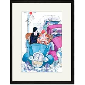 Black Framed/Matted Print 17x23, A Moving Violation
