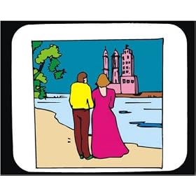 Mouse Pad with man, romantic, seashore, couple, woman, lake, building, beach, Australia, tower, love, Sydney