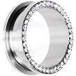 26mm Stainless Steel Clear Gem Screw Fit Tunnel