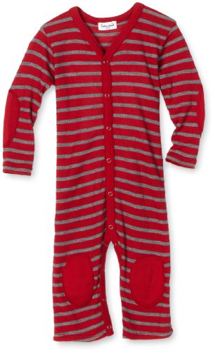 Splendid Littles Baby-boys Infant Granite Thermal Stripe Romper, Red Sled, 6-12 Months