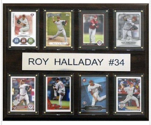 C & I Collectables 1215RHALL8C MLB Roy Halladay Philadelphia Phillies 8 Card Plaque