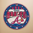 Braves - Art Glass Clock (12in) Braves - Art Glass Clock (12in)