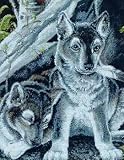 Click for more about Wolf Pups. Counted cross stitch kit - Cross my Heart.
