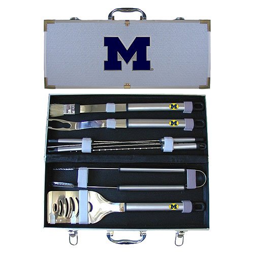 Michigan Wolverines 8pc. BBQ Set w/Case - NCAA College Athletics - Fan Shop Sports Team Merchandise