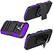 Moto G (1st Gen.) Case, EC™ Hybrid Kickstand Shock Absorbing Case, High Impact Dual Layer Holster Case with Locking Belt Swivel Clip for Motorola Moto G (1st Generation Only) (Black/Purple)