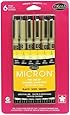 Sakura 30062 6-Piece Pigma Micron Ink Pen Set, Black