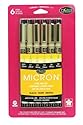 Sakura 30062 6-Piece Pigma Micron Ink Pen Set, Black