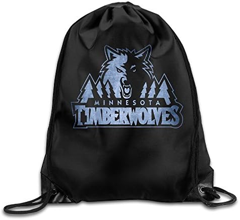 SAVAJE Minnesota Timberwolves Black Pond Logo Drawstring Backpack Bags