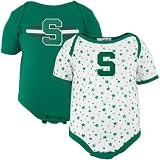 Michigan State Spartans Green & Print Infant 2-Pack Creeper Set