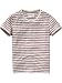 Scotch & Soda Stripe Serie 12010251123-d! Ringelshirt mit weitem Rundhals. 1/2 Arm. Lockerer 
Schnitt. Farbe: rot/natur.