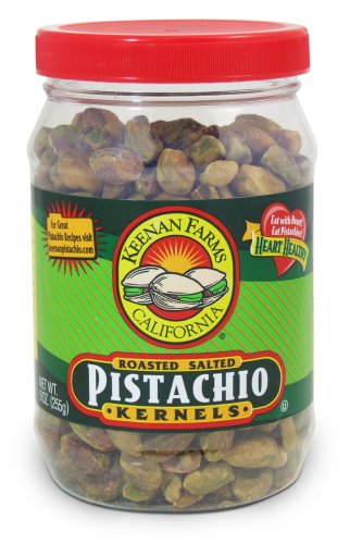 Keenan Farms Shelled Kernel Pistachio, Roasted Salted, 9-Ounce Jar (Pack of 3)