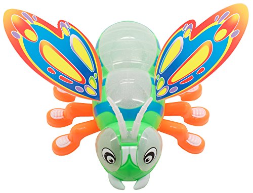 Techege Toys Bump'n'Go Happy Bee - Beautiful Lights - Fun Music - Great for Kids - Stinger Free!