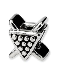 Sterling Silver Reflection Beads Collection Pool Balls & Cues Bead Charm 4mm Hole (fits 3mm European Style Charm Bracelets)