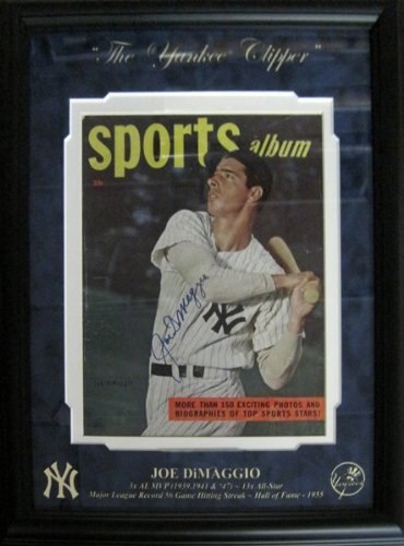 Joe DiMaggio Autographed/Hand Signed New York Yankees Baseball Custom Framed Photo (PSA/DNA)