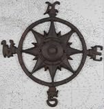 Iron Compass Rose Nautical Wall Plaque