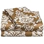 Regency Collection 300 Thread-Count Havana Floral Full Sheet Set, Mocha