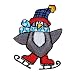 ID 8200B Ice Skating Penguin Patch Winter Holiday Embroidered Iron On Applique
