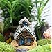 u-hoMEy Miniature Fairy Garden Stone House Statue Home Decoration Outdoor Decor