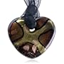 Murano Glass Dark Brown Golden Heart Pendant