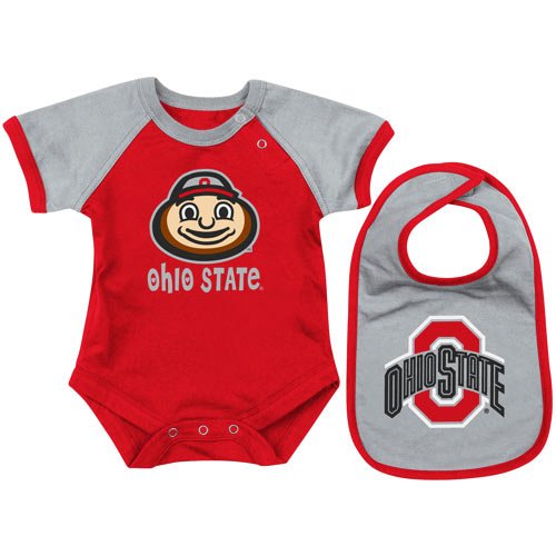 Ohio State Buckeyes Infant Scarlet First Down Creeper & Bib Set (6-12 Months)