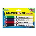 Avery® Marks-A-Lot Dry Erase Markers, Green, Blue, Red and Black, Pack of 4 (24459)