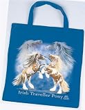 Zwei Steigende Tinker Tasche - Christina Bötzel - Einkaufstasche Tragetasche Stoffbeutel Beutel Bag Irish Traveller Pony Reitsport Pferde Pferd Reiten Geschenk Geburtstag T-Shirt
