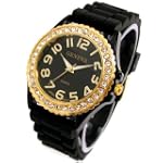 Geneva Black Silicone Ceramic Style W...