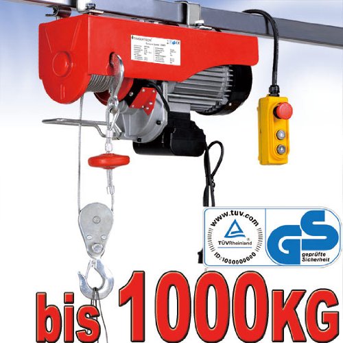 elektrische Seilwinde 1000kg 230V TÜV GS