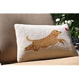 Dog Wool Hooked Pillow by AmityHome