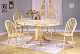 IMAGE OF 5pc Natural Finish Wood Oval Dining Table +4 Windor Chair Set