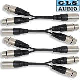 4 XLR M to Dual XLR F Y Cable Splitter GLS Audio