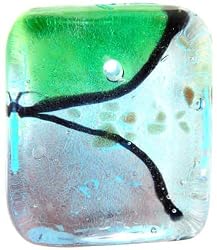 Pugster Murano Glass Purple Green Color Pendants Necklace
