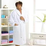 Luxury Hotel / Spa Collection - White Terry Bathrobe, 100% Genuine Turkish Grown Cotton, Unisex - size XXL