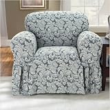 Scroll Chair Slipcover - Blue