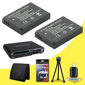 Leica V-LUX 40, V-LUX 30, V-LUX 20 Digital Cameras Two BP-DC7 Lithium Ion Replacement Battery + SDHC Card USB Reader + Memory Card Wallet + Deluxe Starter Kit DavisMAX DC7 Battery Bundle