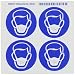 Brady 58543 Right-To-Know Pictogram Labels , Blue On White,  2-1/4" Width x 2-1/4" Height,  Pictogram "Dust Mask" (4 Per Card,  1 Card per Package)