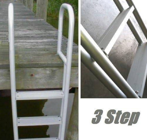 3 Step Heavy Duty Anodized Aluminum Swim Pier Dock Ladder Fixed