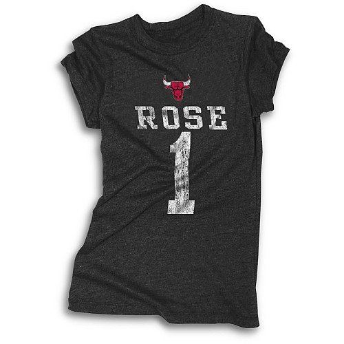 5Th & Ocean Chicago Bulls Derrick Rose Womens Tri-Blend T-Shirt Large