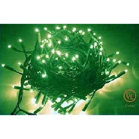 150 Green Rice Lights - 8 Function Indoor Outdoor String Lights by Holiday Outfitters