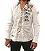 Rebel Spirit Fleur De Lis Griffons Shield Beige Long Sleeve Woven Shirt Medium - XXL