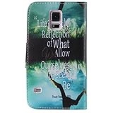 Zeebox Galaxy S5 手帳型 ケース カバー [生涯補償付き] 高品質 保護カバー カード収納 スタンド機能 マグネット式 Samsung Galaxy S5 対応 (グリーン)