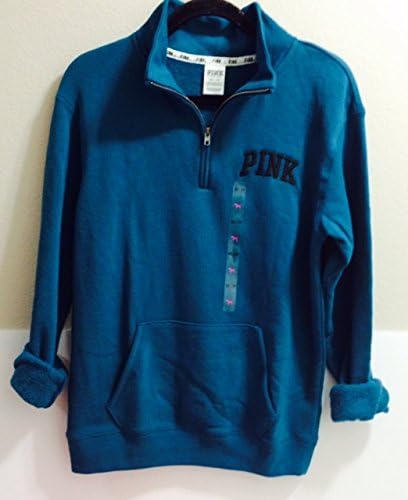 VICtoria's Secret PINK "Love Pink " Boyfriend Half -Zip -GREEN-Size XS/TP