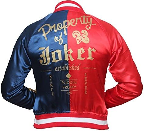 Leatherfashion Woman's Harley Quinn Suicide Squad Red & Blue Jacket (X-SMALL)