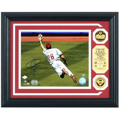 Buy Chase Utley Autographed 24KT Gold Coin Photo Mint by Highland Mint